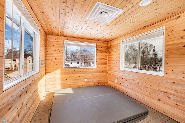 324 Cherry Ct, West Fargo, ND 58078 - spare room with wooden ceiling, plenty of natural light, and wood walls