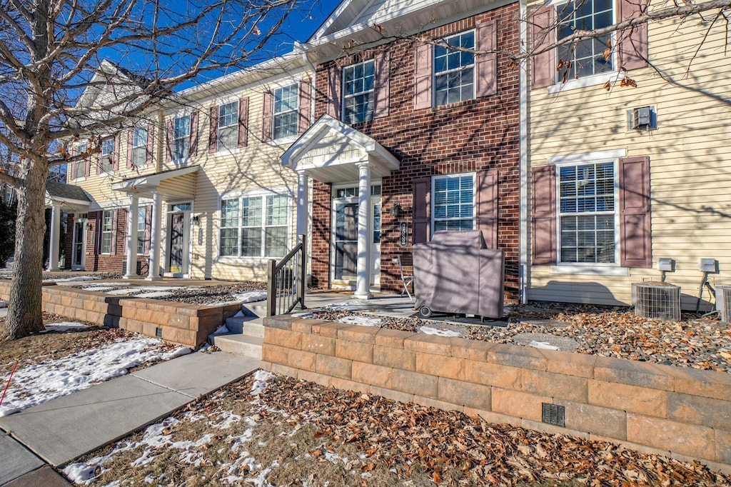 view of front of home with central AC