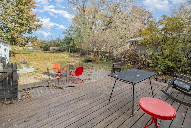 wooden terrace featuring cooling unit