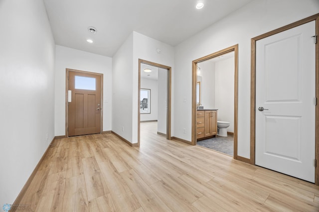 foyer featuring light hardwood / wood-style floors