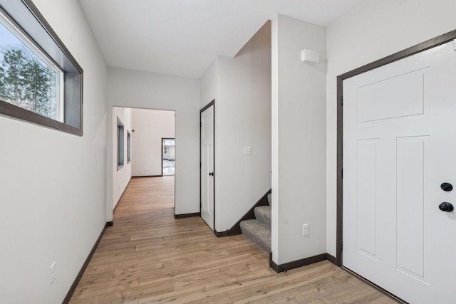 hall featuring light hardwood / wood-style flooring