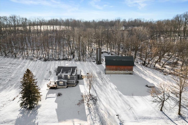 view of snowy aerial view