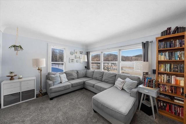 living room featuring carpet floors