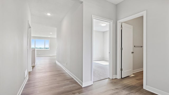 hall featuring light hardwood / wood-style flooring