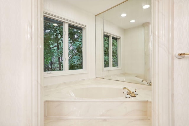 bathroom featuring a washtub