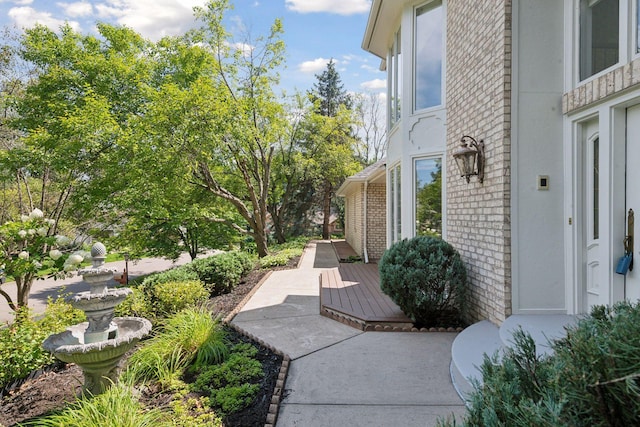 exterior space featuring a wooden deck