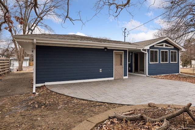 rear view of property with a patio