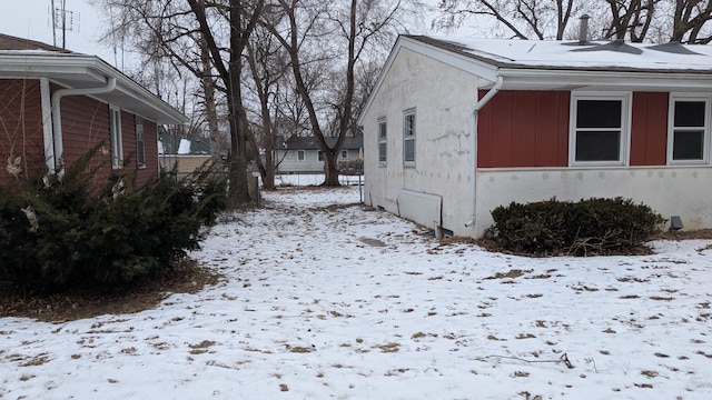 view of snowy exterior