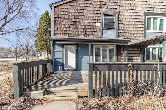 exterior space with a wooden deck