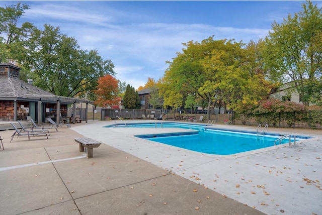 view of pool featuring a patio area