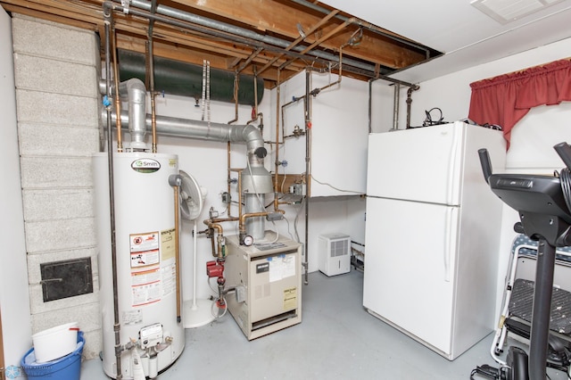 utility room featuring gas water heater