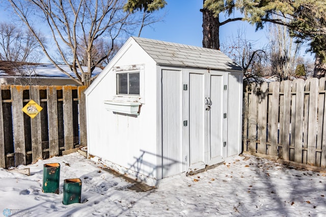 view of snow covered structure