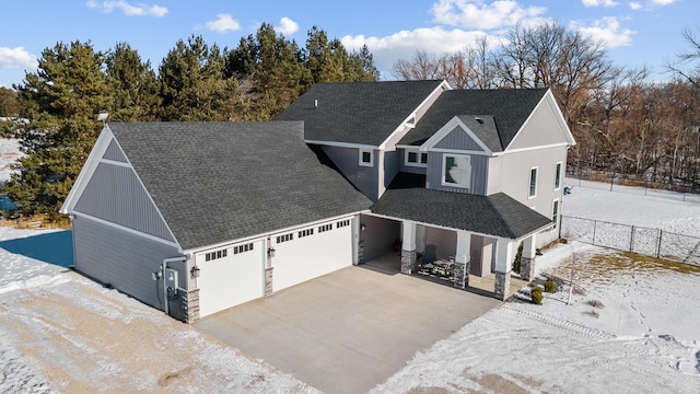 view of front of house with a garage