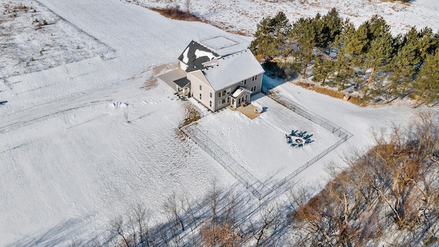 view of snowy aerial view