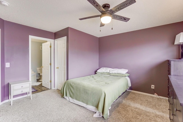14587 Olivine Way NW, Ramsey, MN 55303 - bedroom with carpet floors, baseboards, a textured ceiling, and ceiling fan