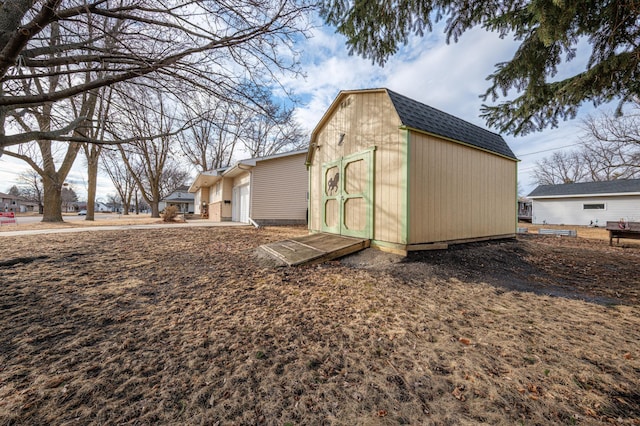 view of shed featuring a garage