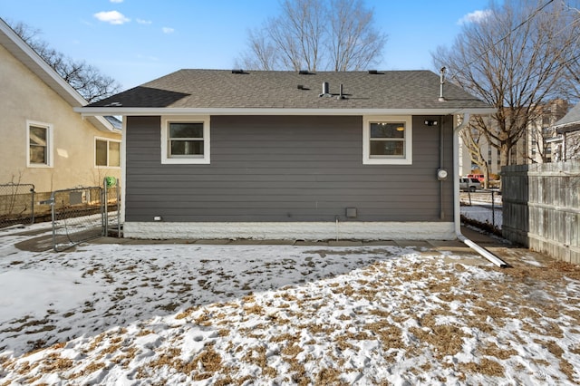 view of snow covered property