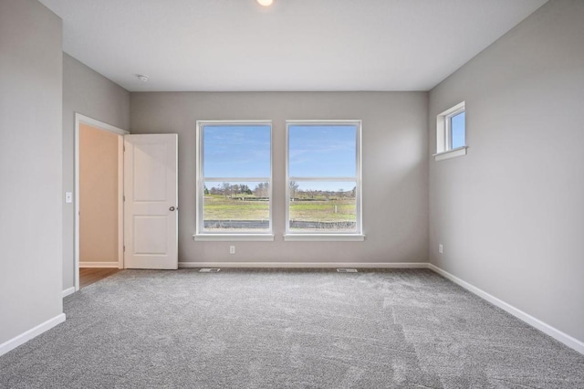 spare room featuring a healthy amount of sunlight and carpet