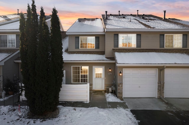 view of front of house with a garage