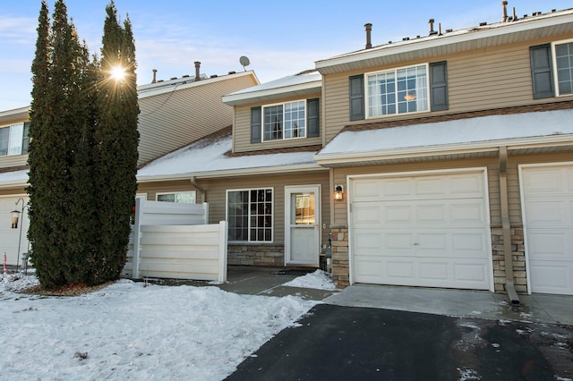 view of property featuring a garage