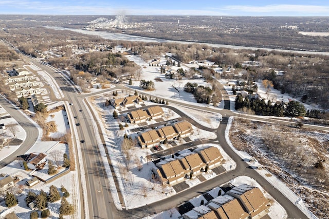 view of snowy aerial view