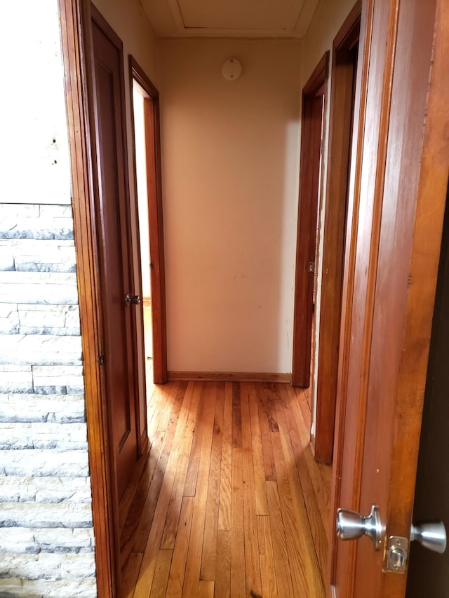 corridor featuring light hardwood / wood-style flooring