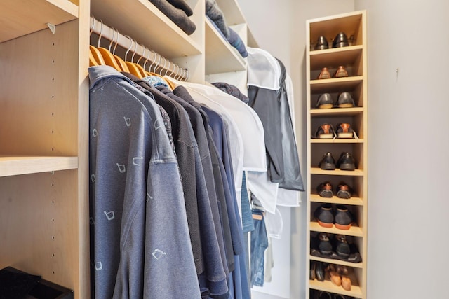 view of walk in closet