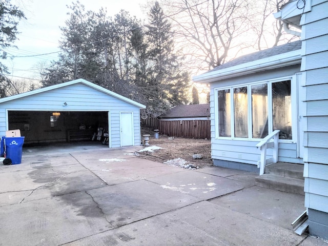 view of garage