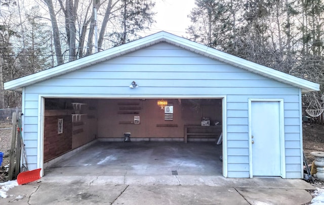 view of garage