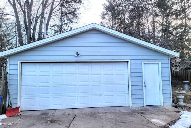 view of garage