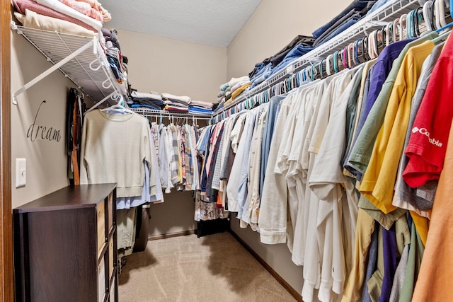 spacious closet with carpet floors