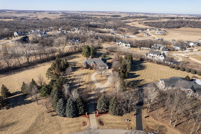 aerial view featuring a rural view