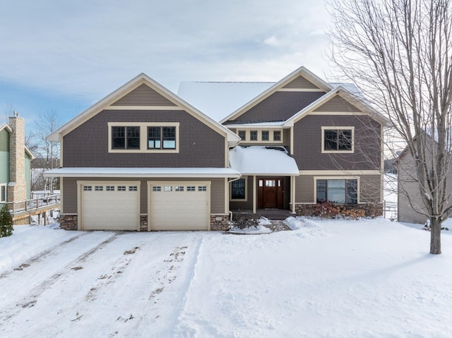 view of front of home with a garage