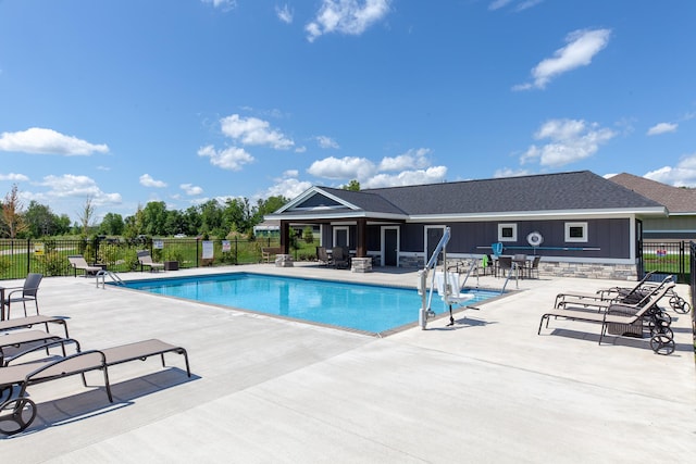 view of pool with a patio area