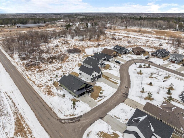 view of snowy aerial view