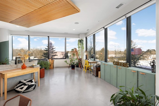 sunroom featuring visible vents