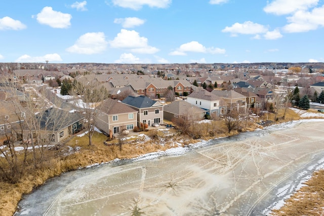 drone / aerial view with a residential view