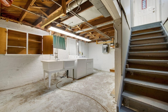 5421 30th Ave S, Minneapolis, MN 55417 - basement featuring separate washer and dryer and electric panel