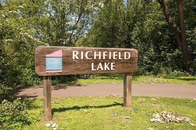 view of community sign