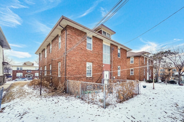 view of snowy exterior