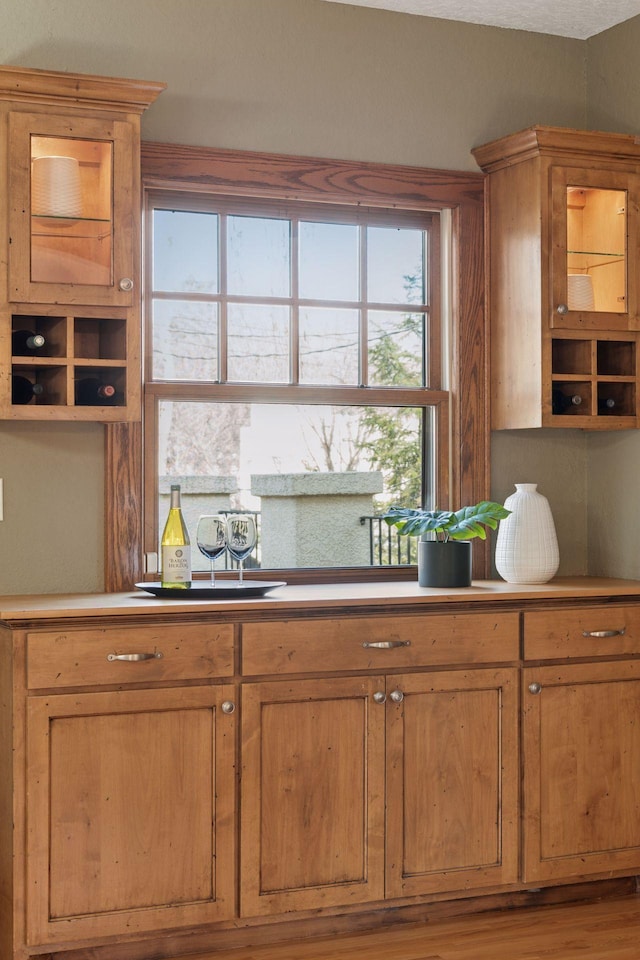 kitchen with wood finished floors