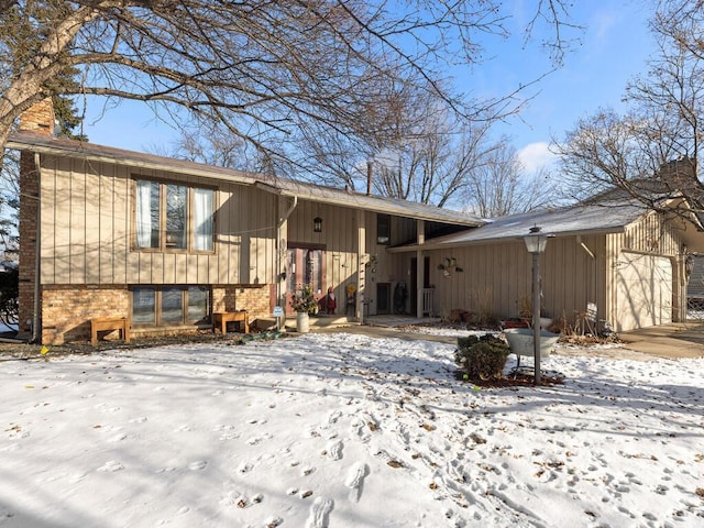 exterior space with a garage