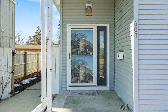 view of doorway to property