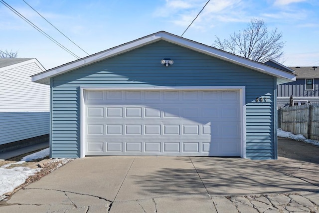 view of garage