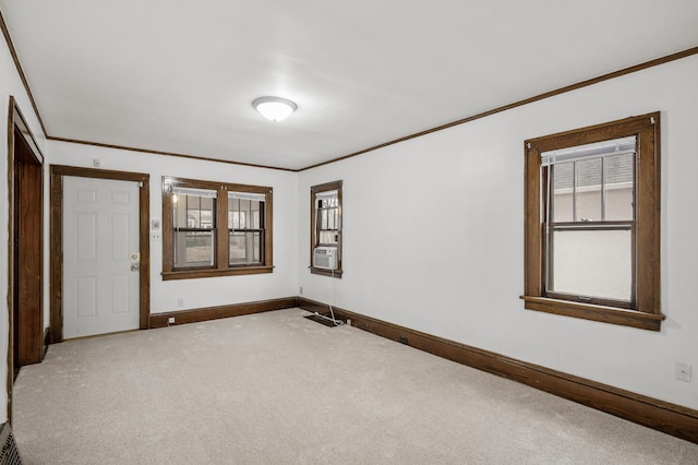 3431 Irving Ave N, Minneapolis, MN 55412 - unfurnished room featuring carpet flooring, ornamental molding, and cooling unit