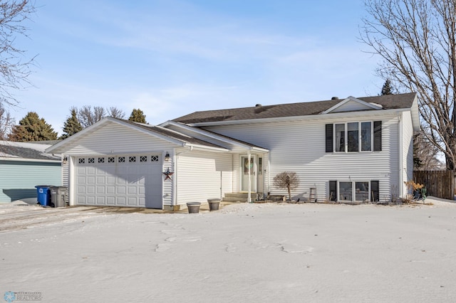 tri-level home with a garage