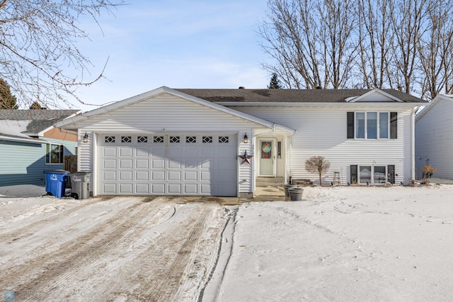 view of front of house with a garage