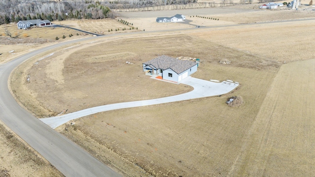 drone / aerial view featuring a rural view