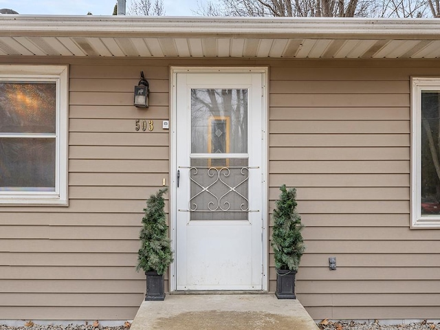 view of doorway to property