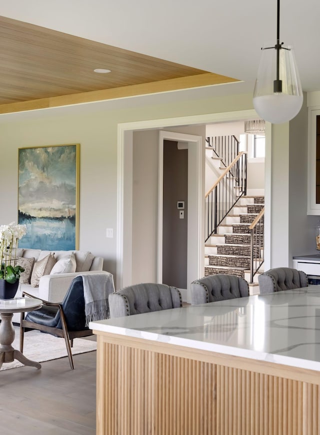 living room featuring wood-type flooring